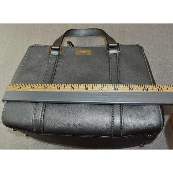 Kate Spade Newbury Lane Small Bag Anthracite Saffiano Leather Satchel Purse - Picture 13 of 15